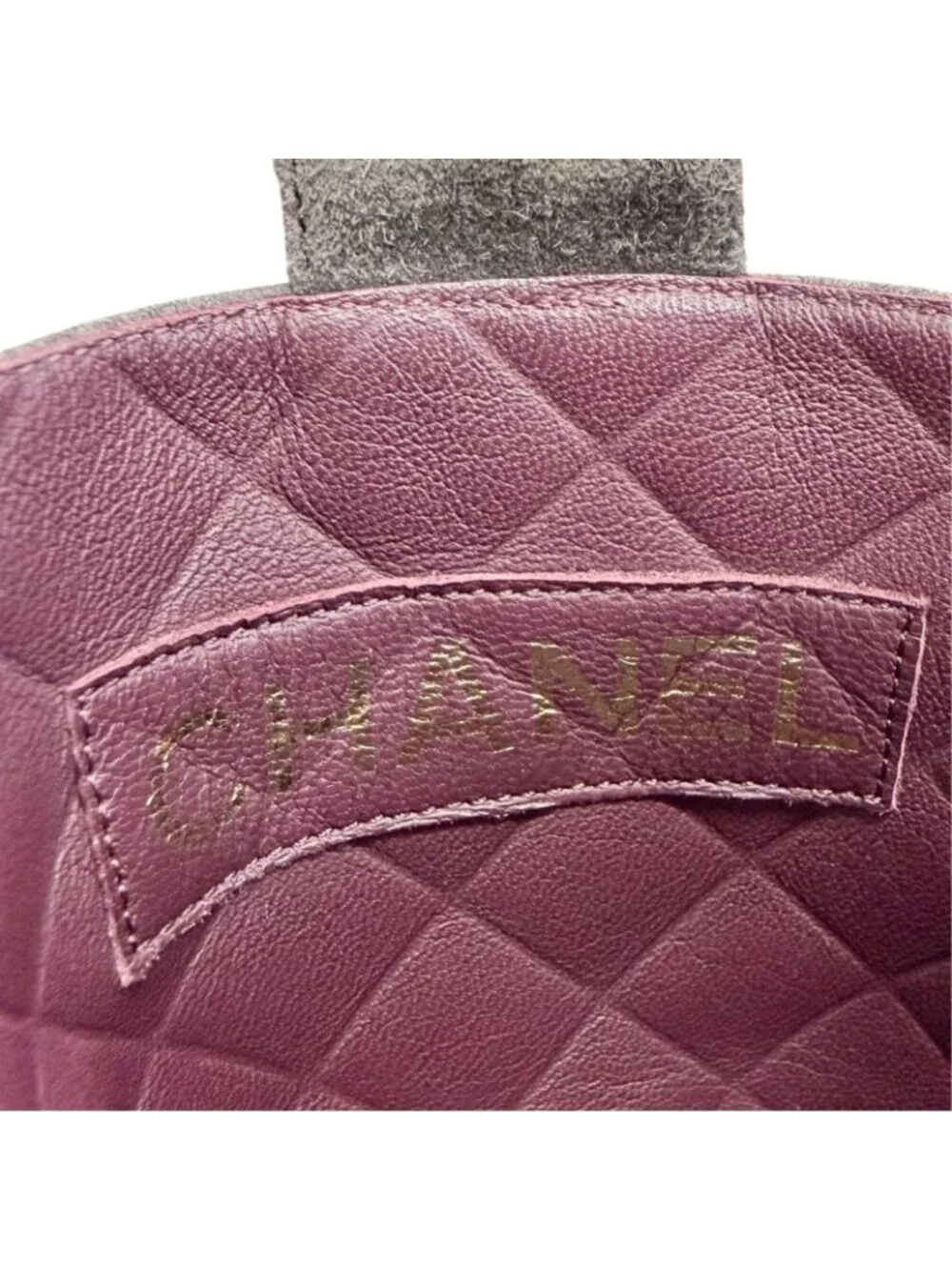Chanel CC Logo Lining Quilted Suede Leather Ankle Boots Short Dark Brown